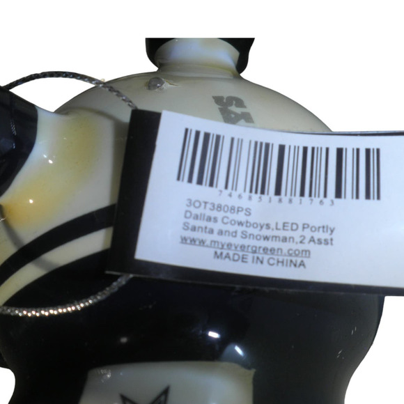 Dallas Cowboys NFL Licensed LED Santa and Snowman Christmas Ornaments - Picture 9 of 11